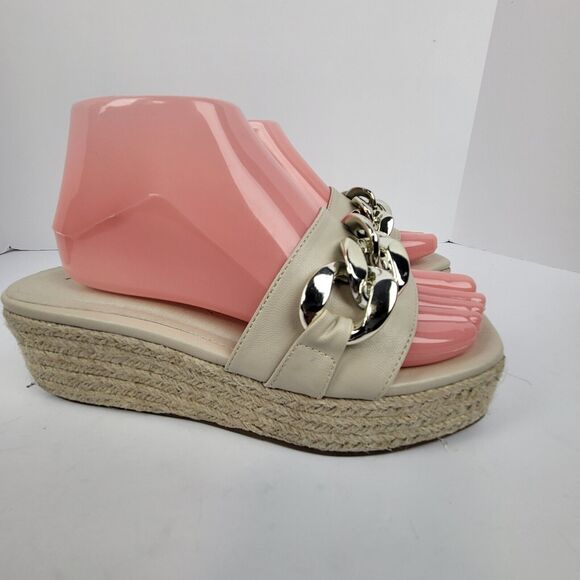 Anne Klein Nomad Chunky Chain Beige Platform Espadrille Size 8 M - Picture 10 of 15